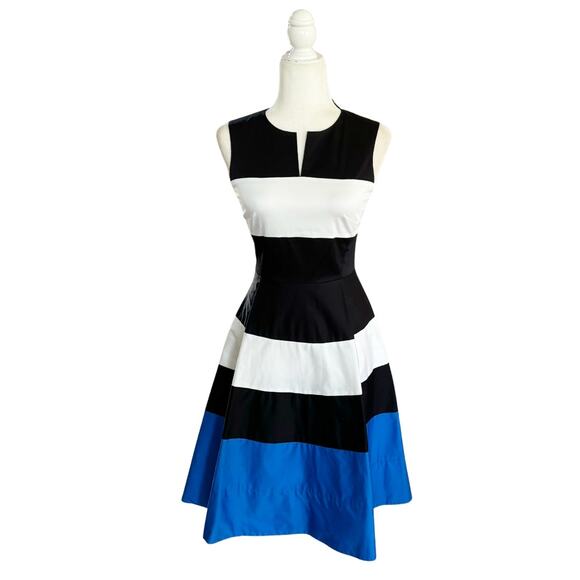 Kate Spade Corley Colorblock Fit & Flare Dress 0 Blue Black NWT - Picture 2 of 10